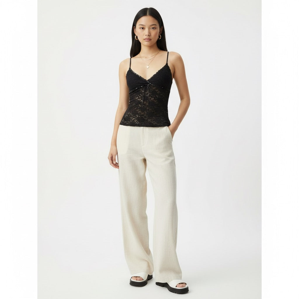 DÉBARDEUR DENTELLE À LIENS