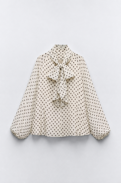 BLOUSE AMPLE À MOTIF POIS