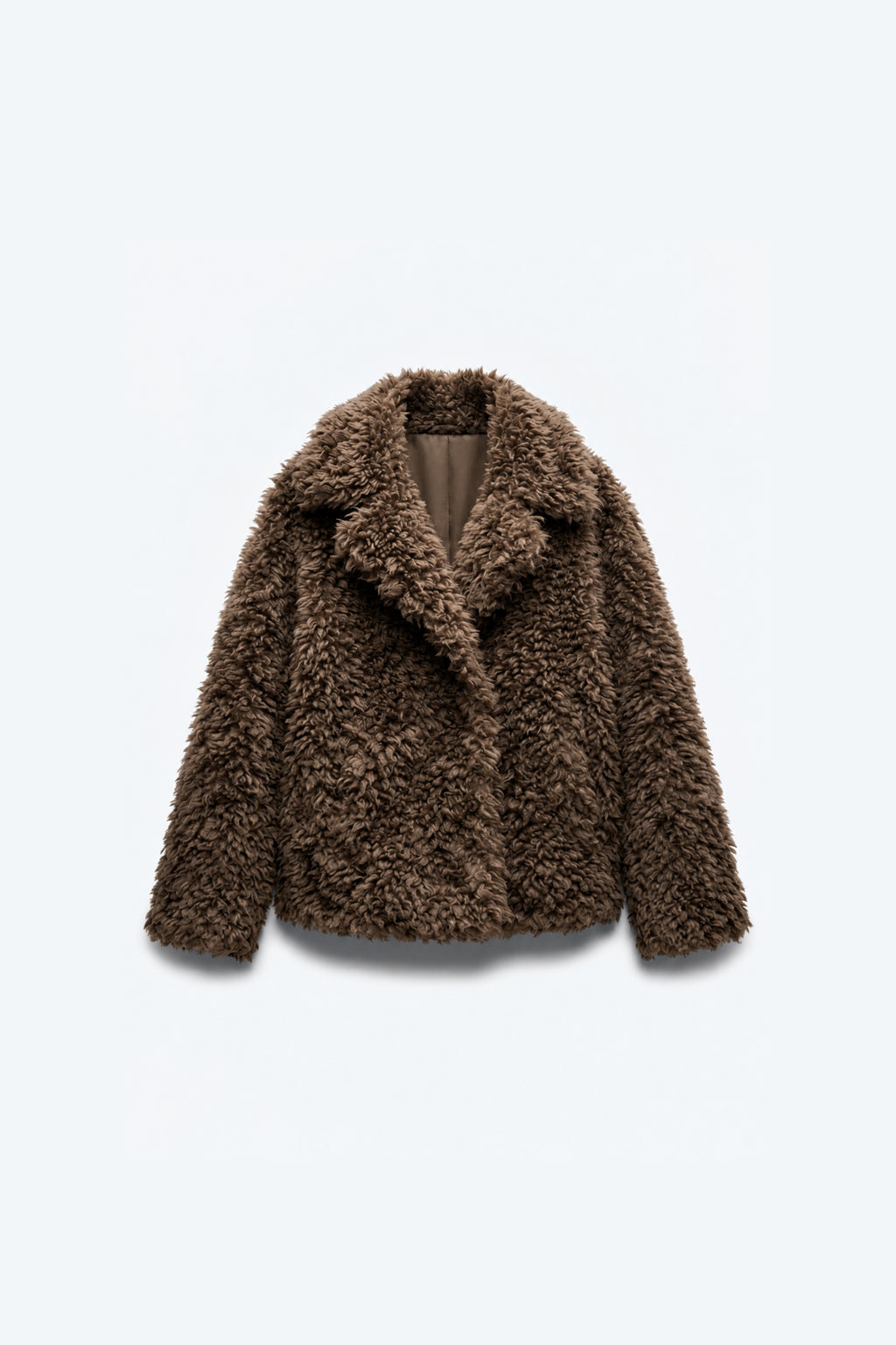 MANTEAU EFFET FOURRURE BOUCLÉE