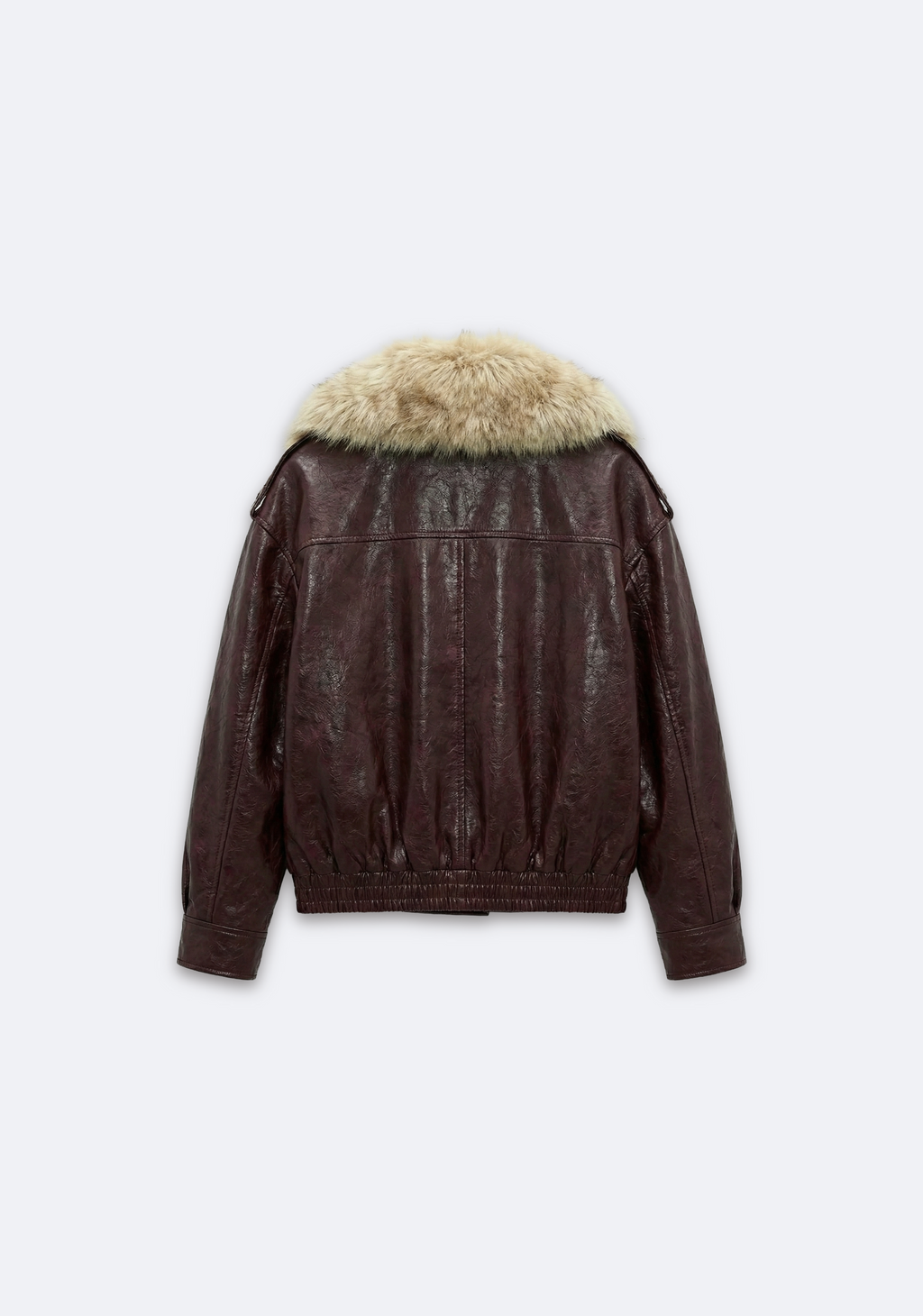 BLOUSON DOUBLÉ À COL EN EFFET FOURRURE