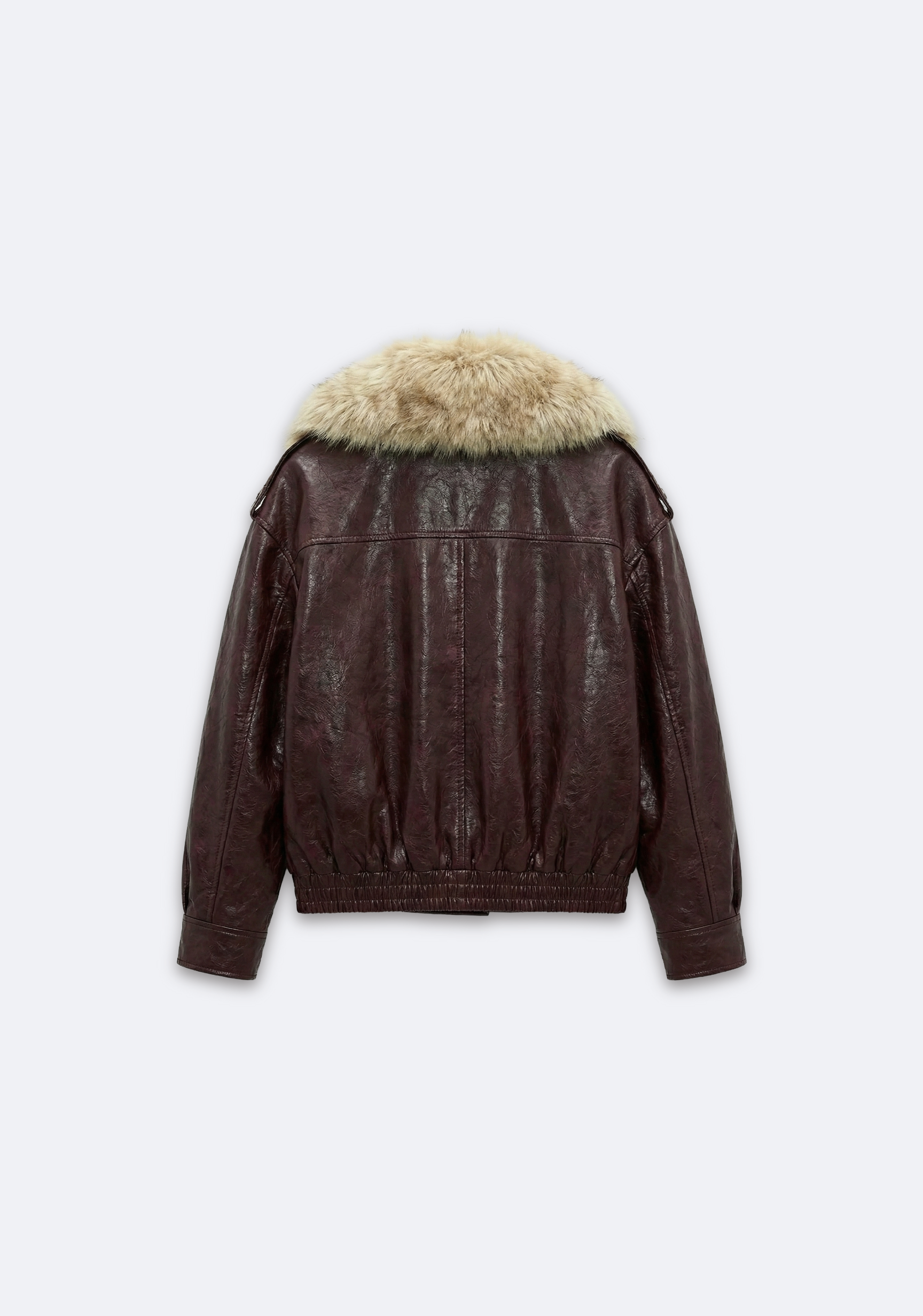 BLOUSON DOUBLÉ À COL EN EFFET FOURRURE