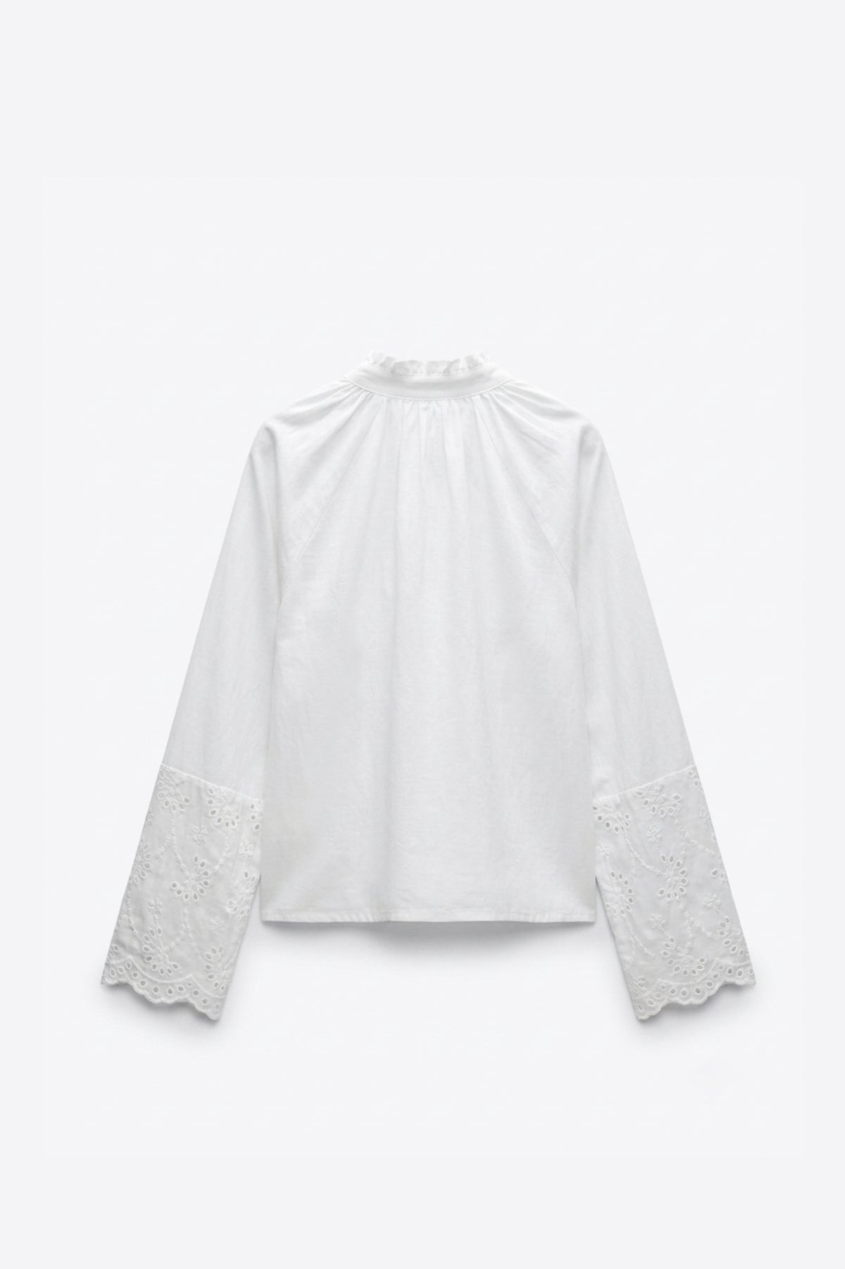BLOUSE COL V DENTELLE MANCHES AMPLES