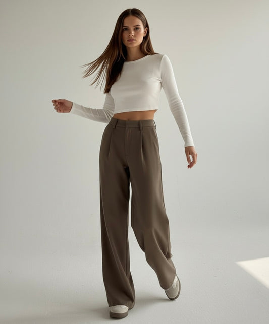 PANTALONI CON CINTURA INCROCIATA