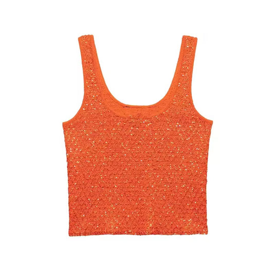 TOP EN MAILLE À SEQUINS