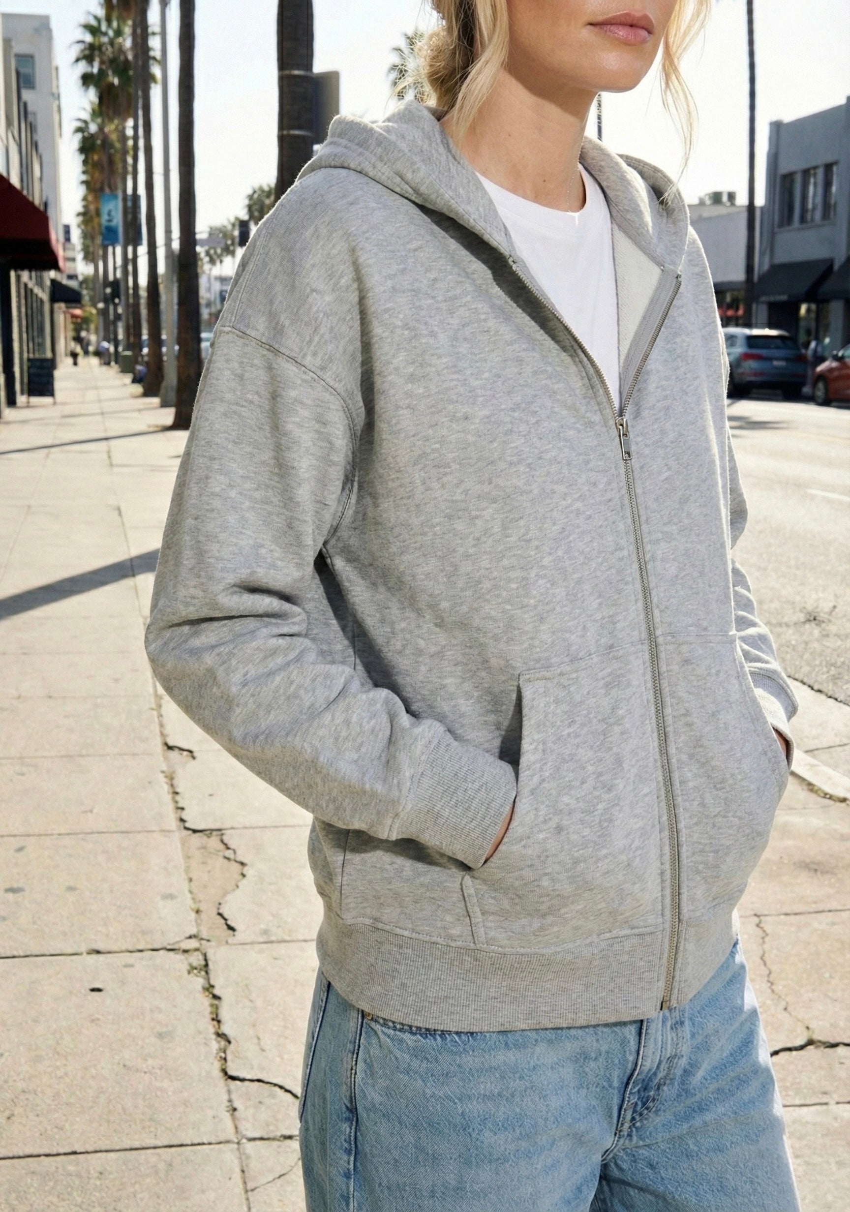 SWEAT À CAPUCHE ZIPPÉ OVERSIZE