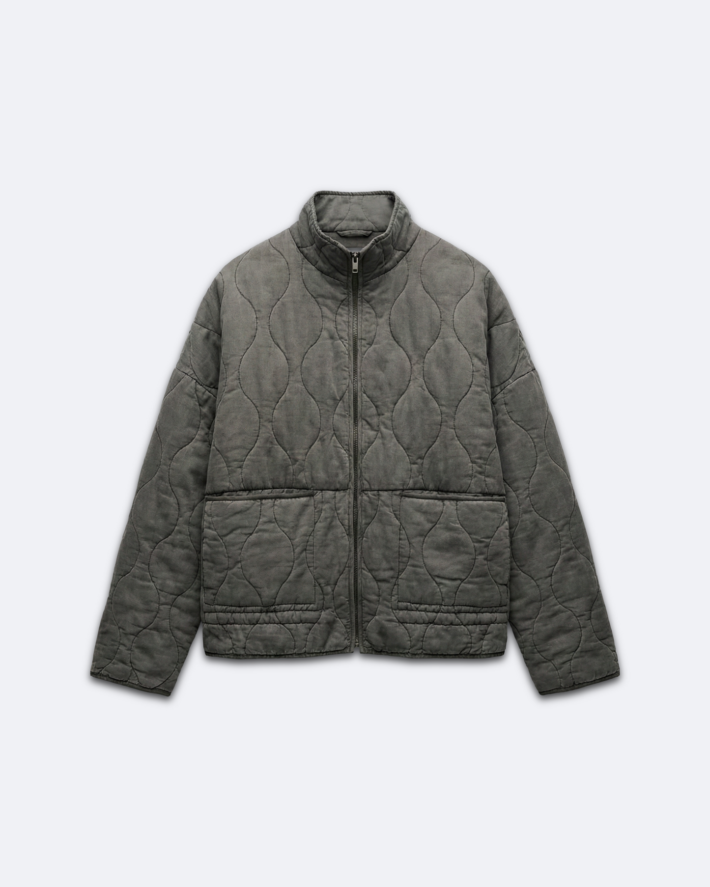 GIACCA TRAPUNTATA CON COLLO LUNGO