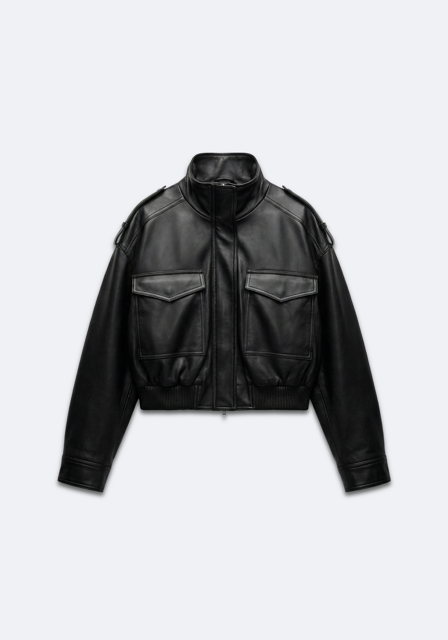 BLOUSON COURT À POCHES PLAQUÉES