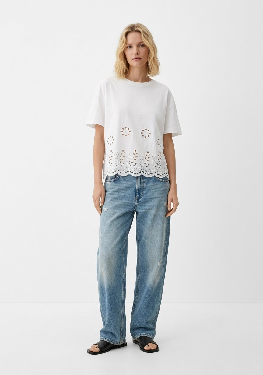 T-SHIRT À BRODERIE ANGLAISE