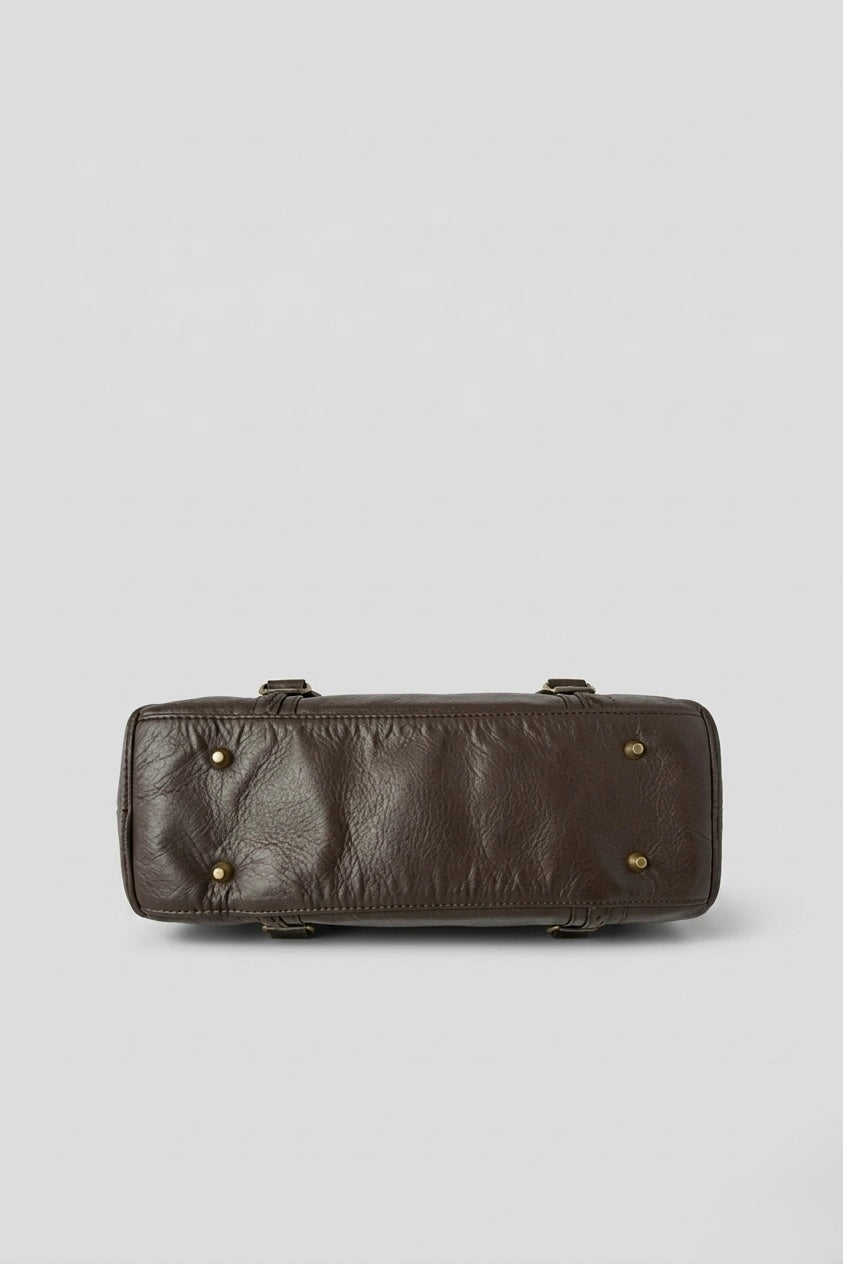 MOSSEN HOUSE COFFEE PU LEATHER HANDBAG