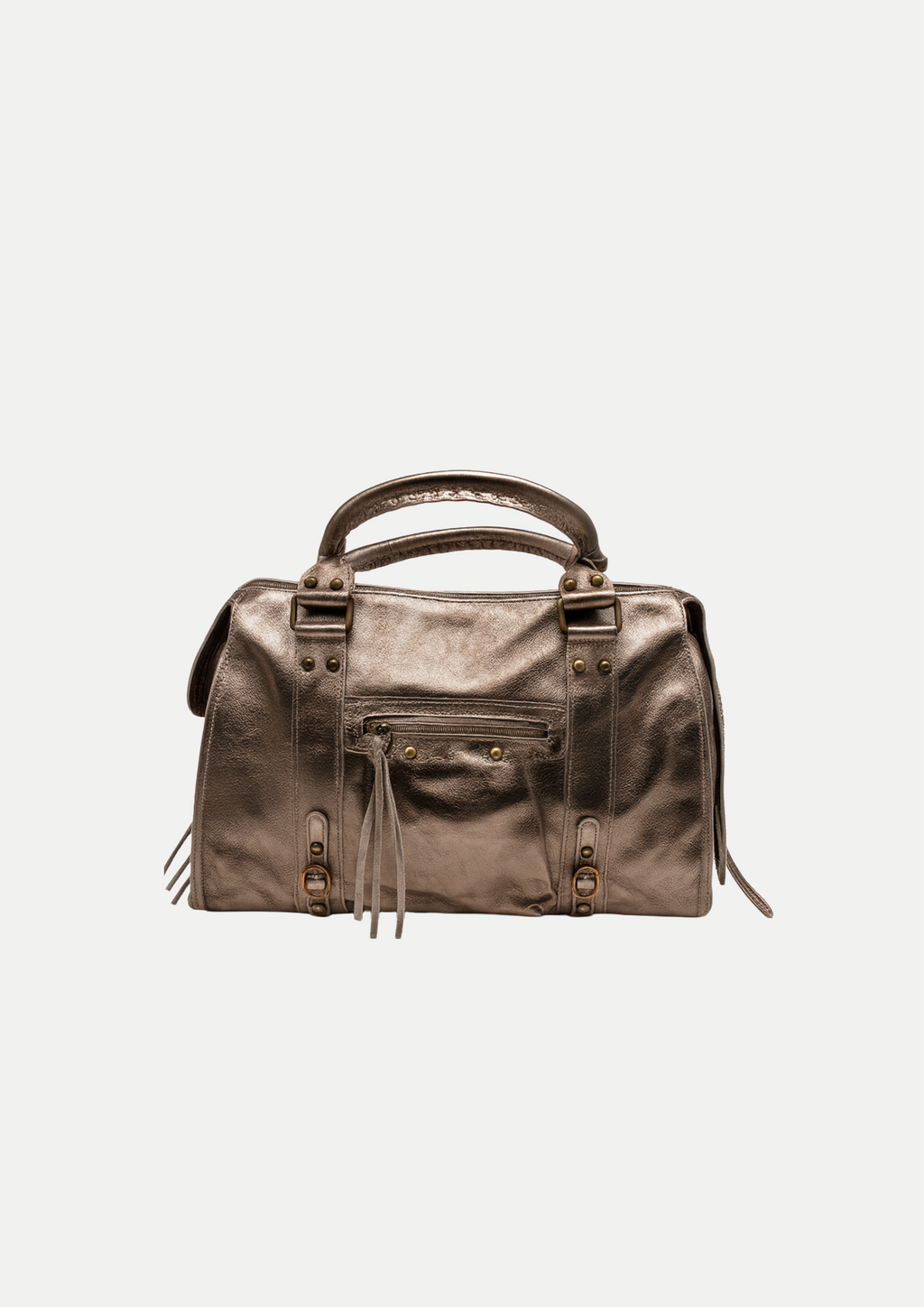 Sac à main en cuir brossé Bleu