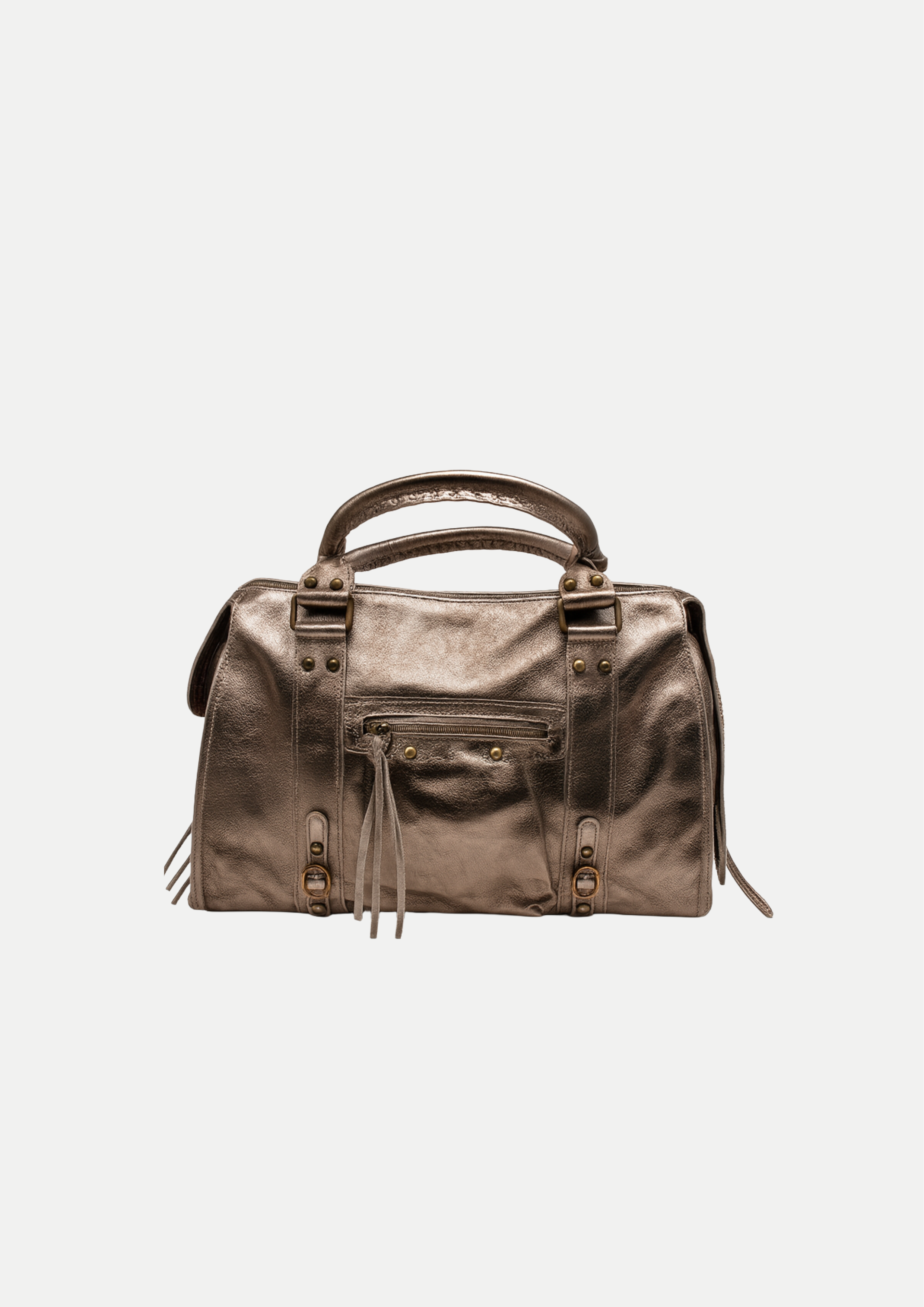 Sac à main en cuir brossé Bleu