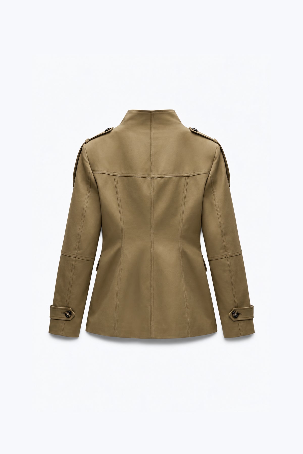 VESTE SAHARIENNE À COL OFFICIER ET ÉPAULETTES