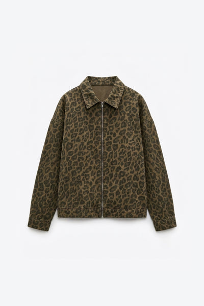 VESTE ZIPPÉE À IMPRIMÉ LÉOPARD
