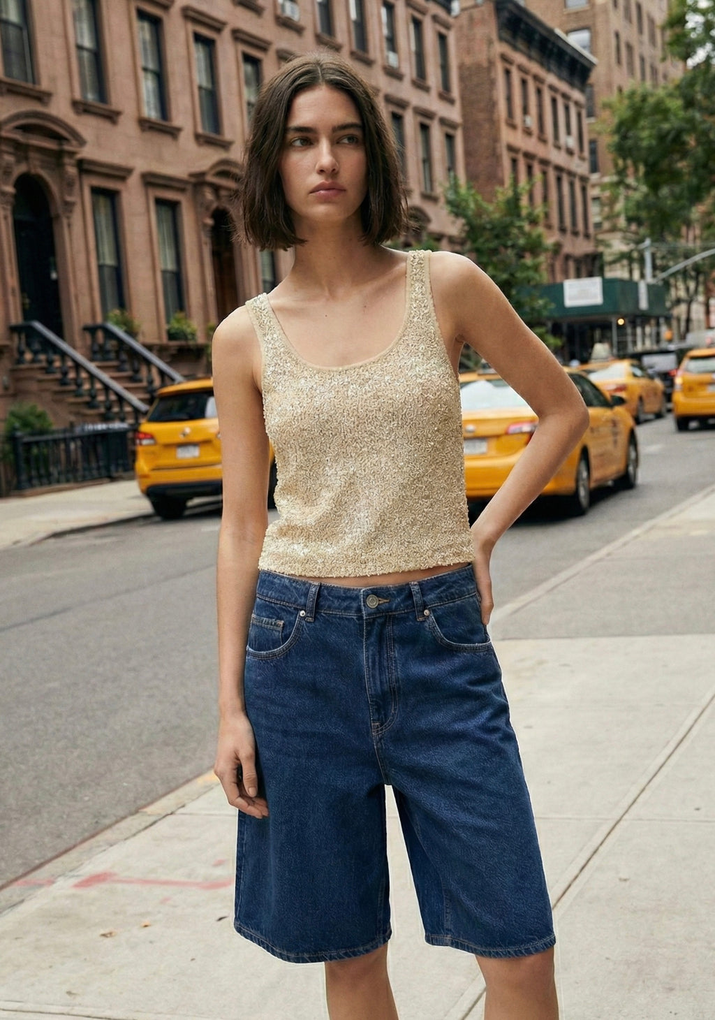 TOP EN MAILLE À SEQUINS