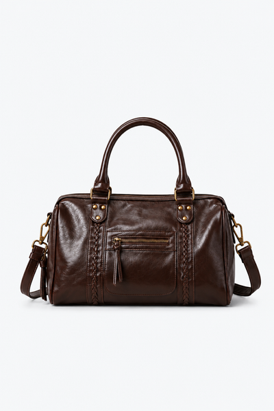 SAC À MAIN CUIR PU TRESSÉ AVEC BANDOULIÈRE