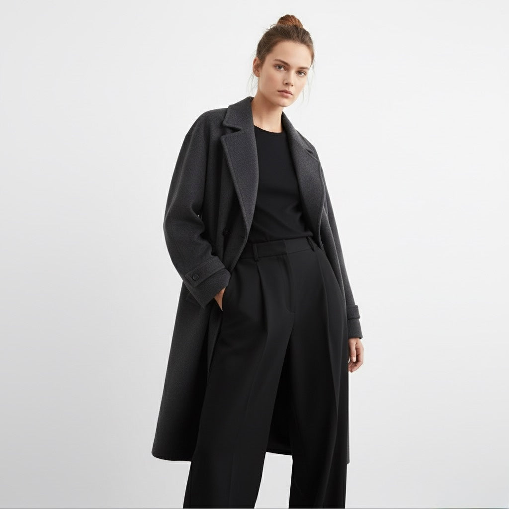 MANTEAU LONG À DOUBLE BOUTONNAGE