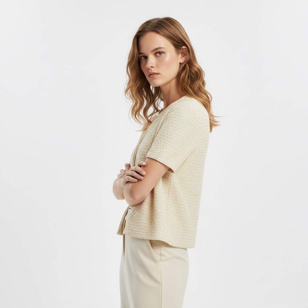 TOP EN MAILLE À SEQUINS