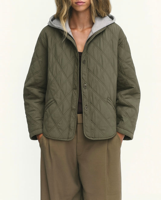 VESTE MATELASSÉE À CAPUCHE INTÉGRÉE