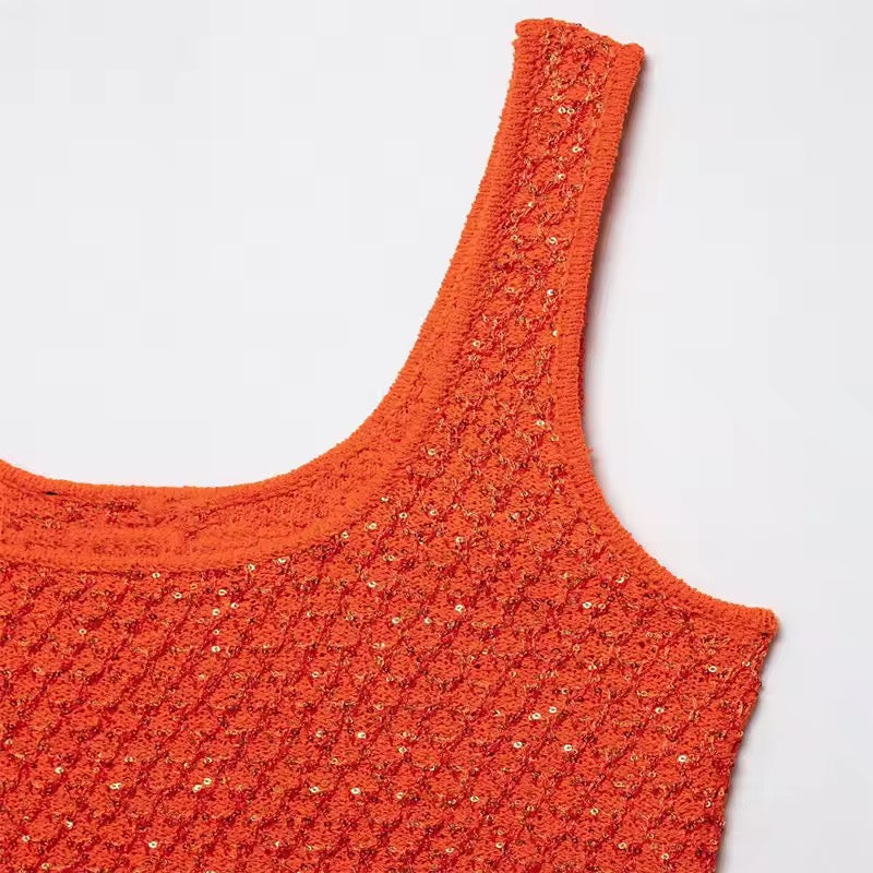 TOP EN MAILLE À SEQUINS