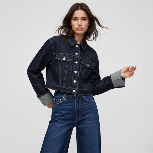 VESTE COURTE EN DENIM STRUCTURÉ