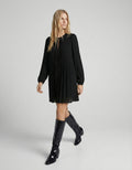 ROBE PLISSÉE COURTE À LIEN