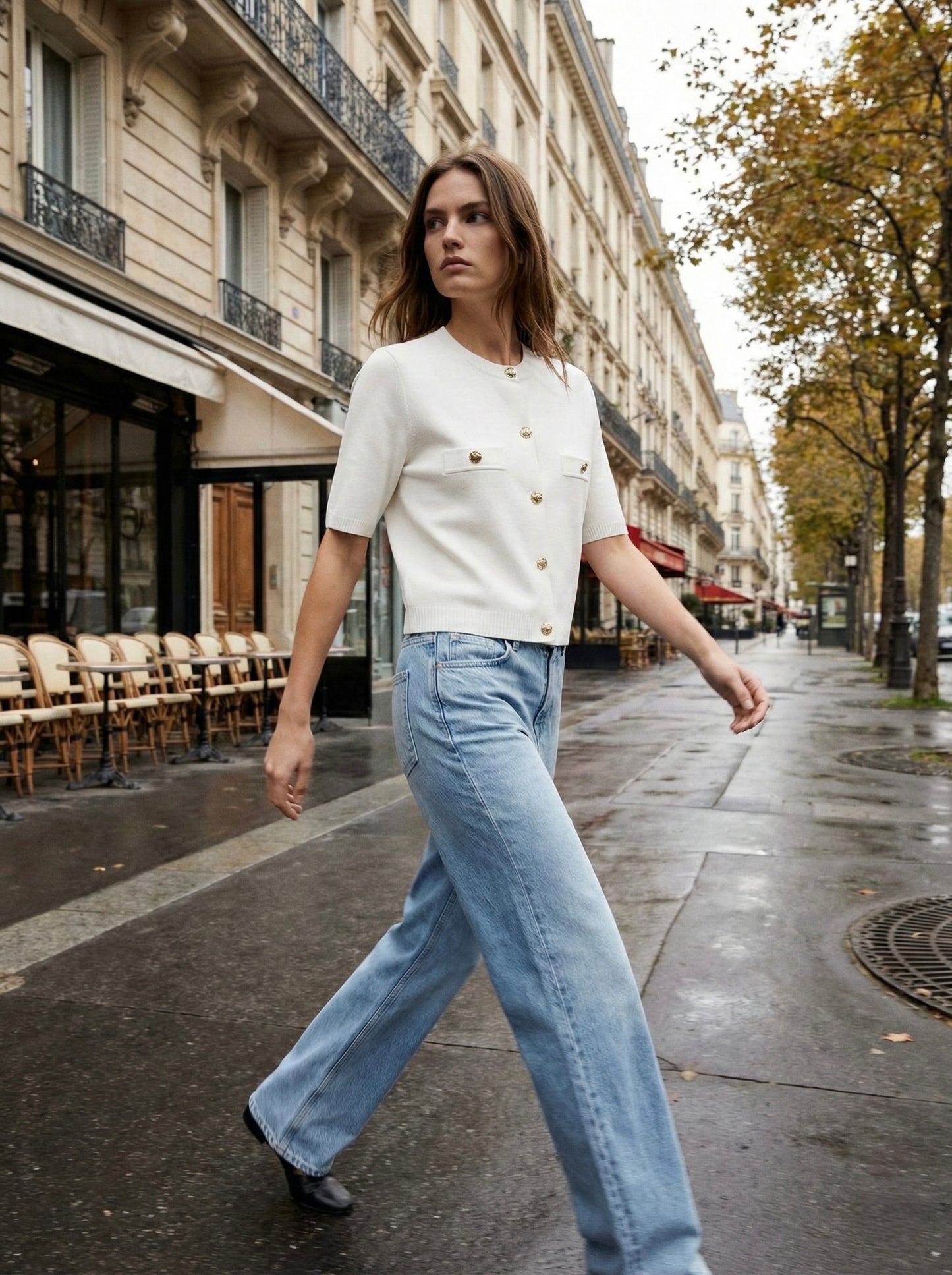 CARDIGAN MAILLE STRUCTURÉE À BOUTONS DÉCORATIFS