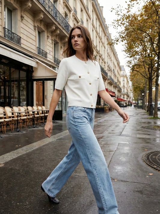 CARDIGAN MAILLE STRUCTURÉE À BOUTONS DÉCORATIFS