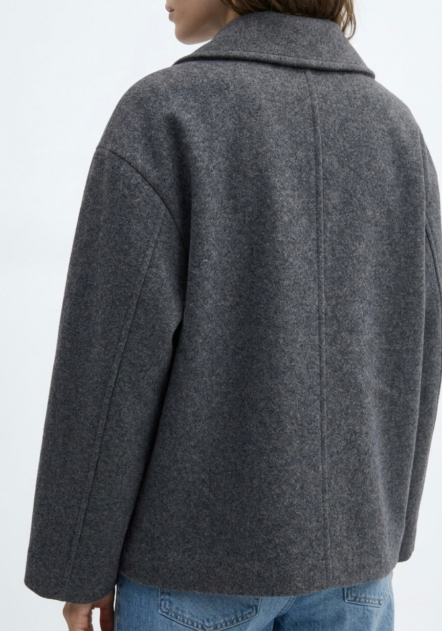 MANTEAU OVERSIZE À COL DRAPÉ