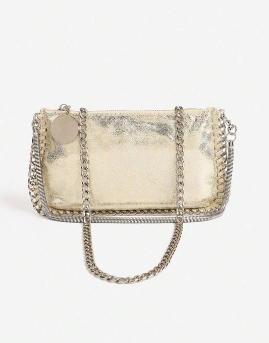POCHETTE MÉTALLIQUE EN CUIR PU