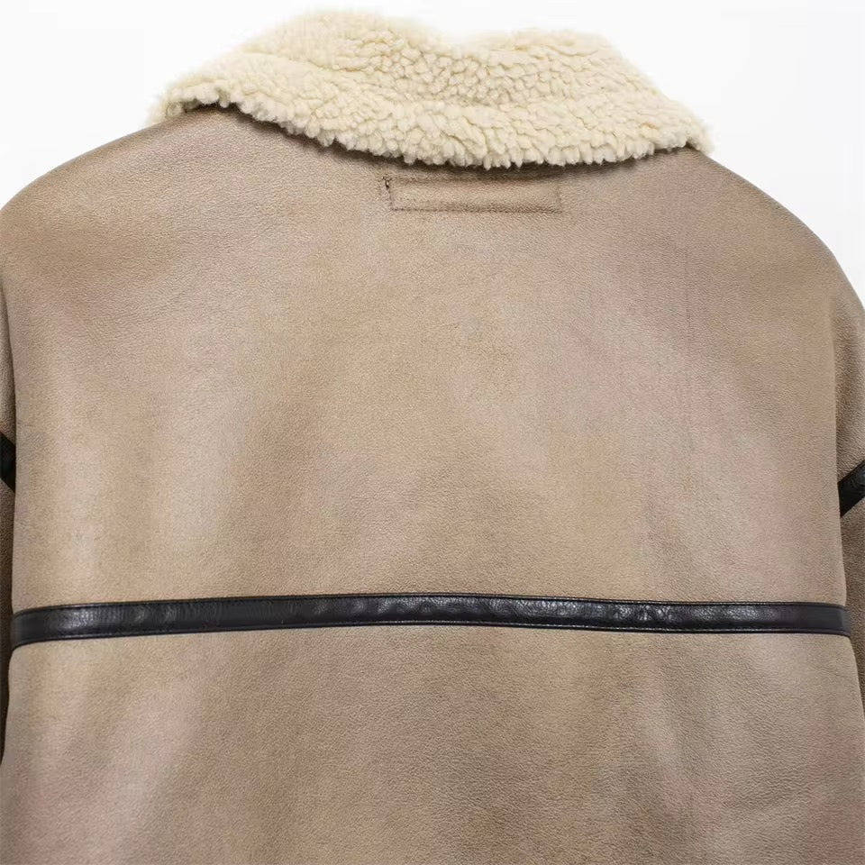 BLOUSON AVIATEUR À DOUBLURE BOUCLÉE