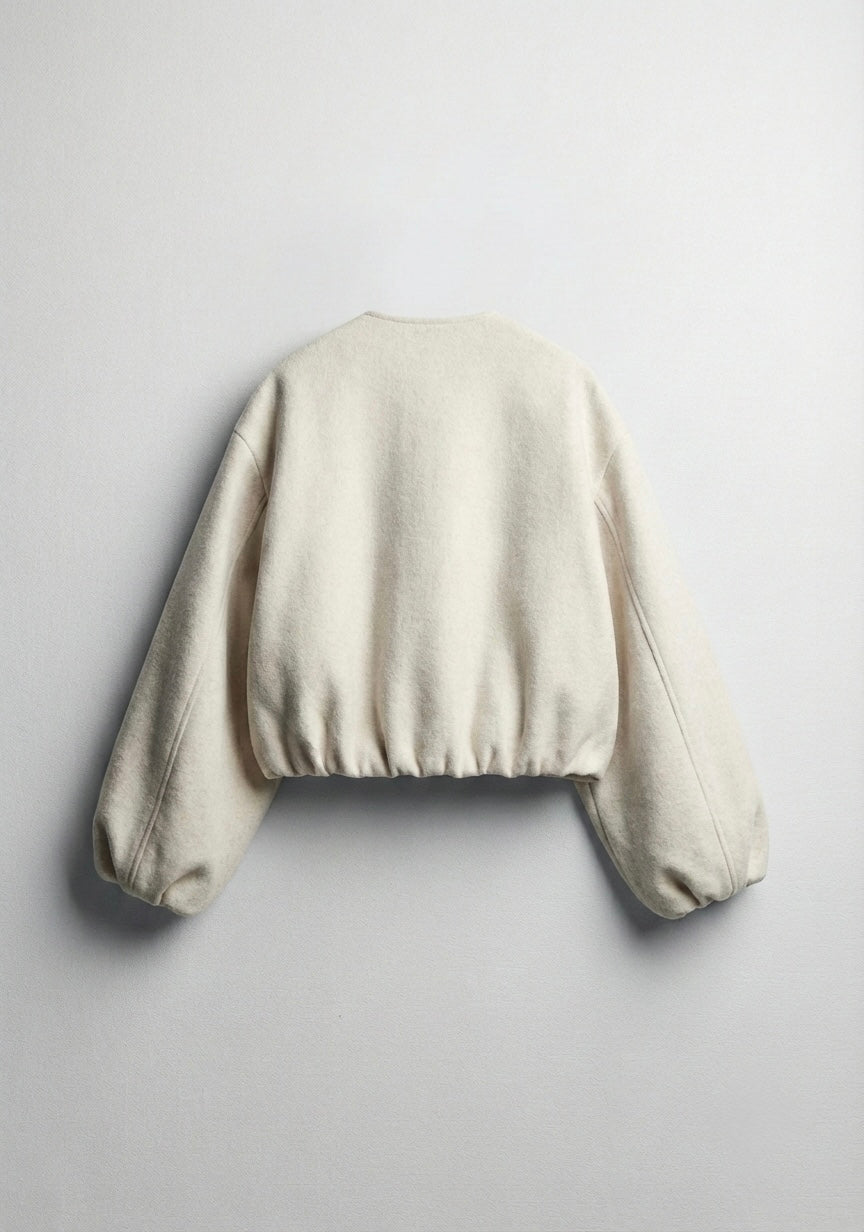 VESTE ZIPPÉE À MANCHES VOLUMINEUSES