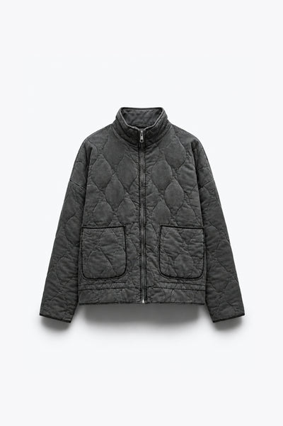 BLOUSON MATELASSÉ OVERSIZE À LIENS