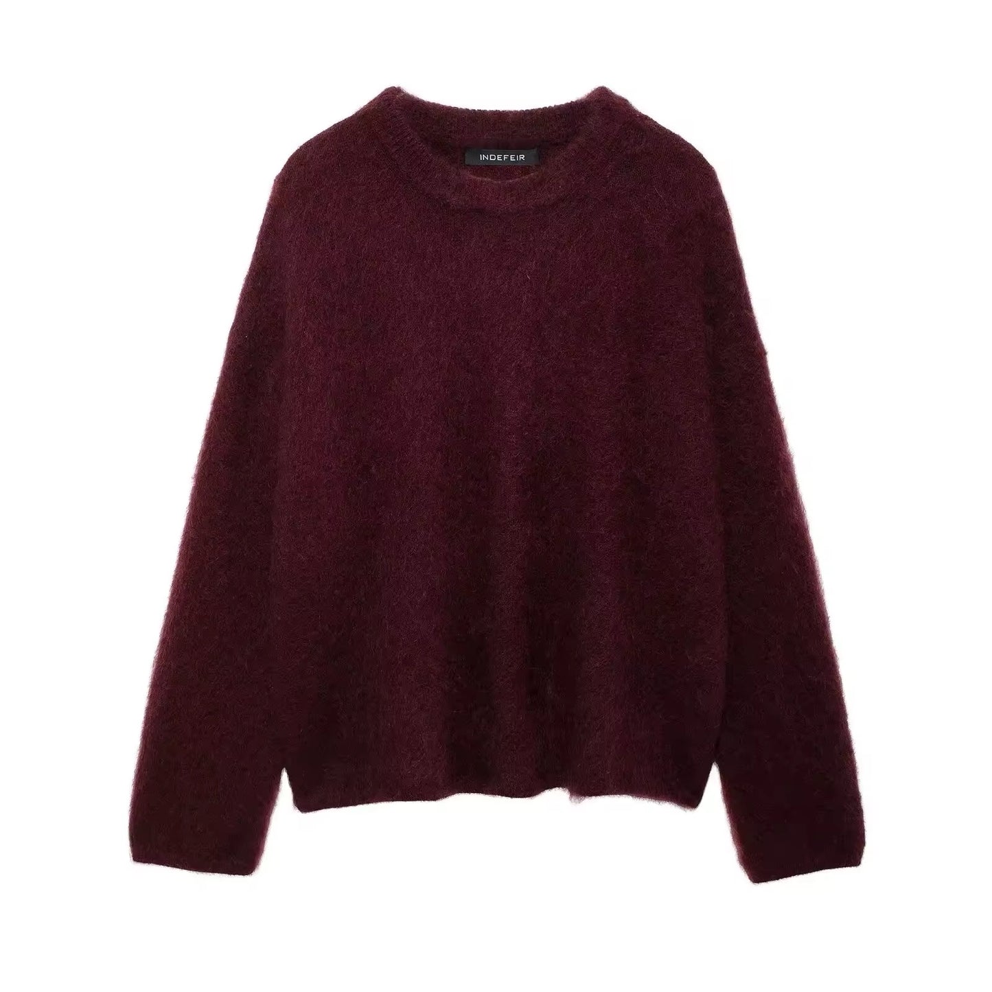 Pull doux en tricot à col rond