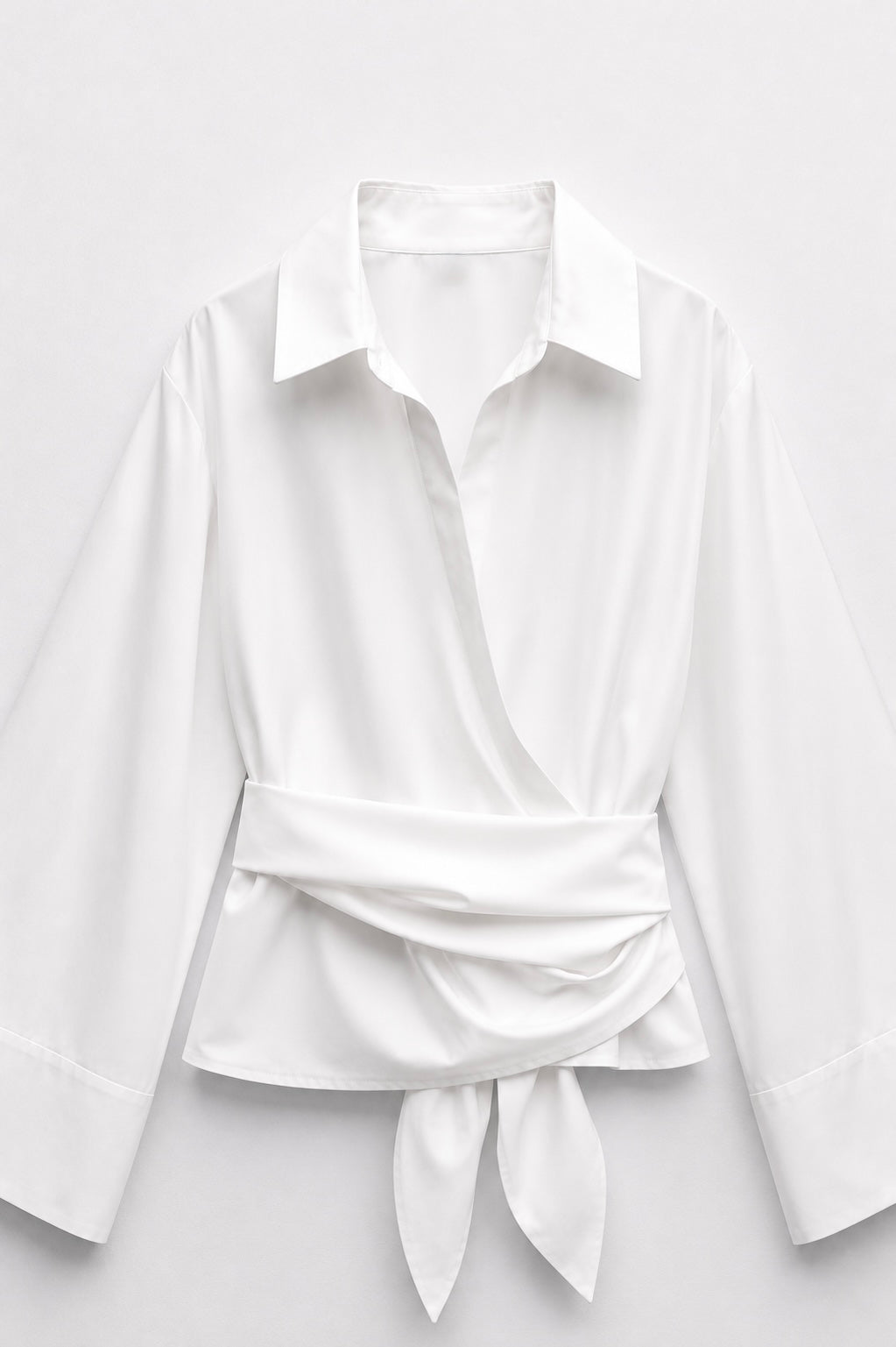 CHEMISE COURTE COL CHEMISE CEINTURÉE
