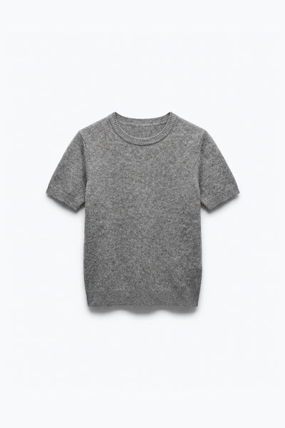 T-SHIRT EN MAILLE FINE À COL ROND