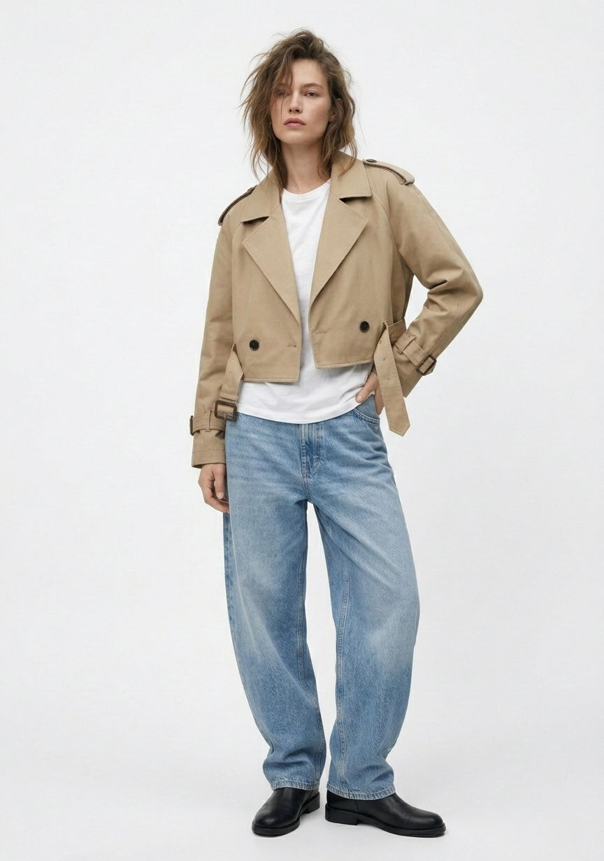TRENCH-COAT COURT CROISÉ