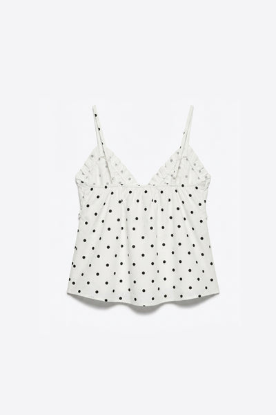 TOP PÉPLUM À POIS