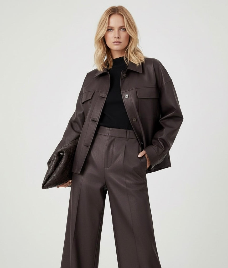 VESTE COURTE EN SIMILICUIR