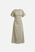 ROBE MIDI À TAILLE FRONCÉE