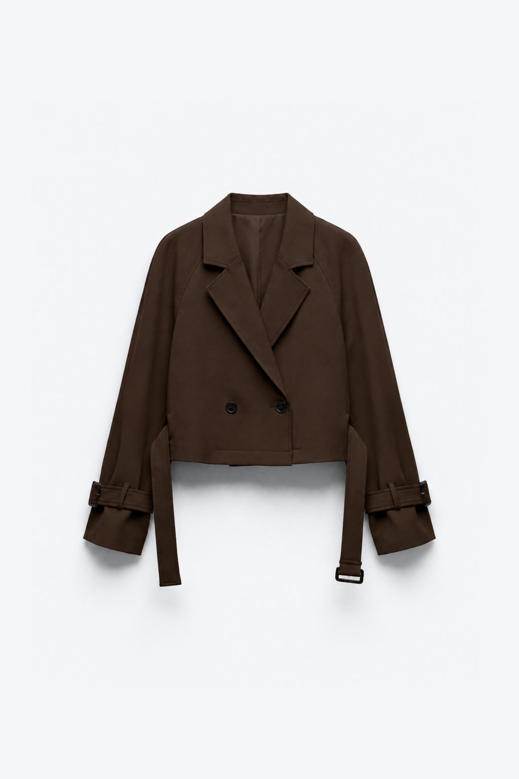 VESTE COURTE CROISÉE À CEINTURE