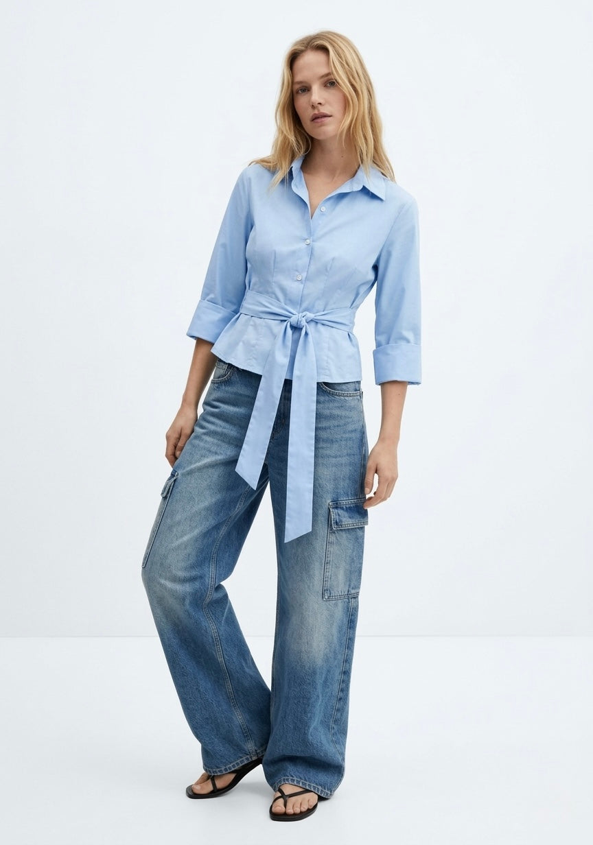 CHEMISE CINTRÉE À NOEUD