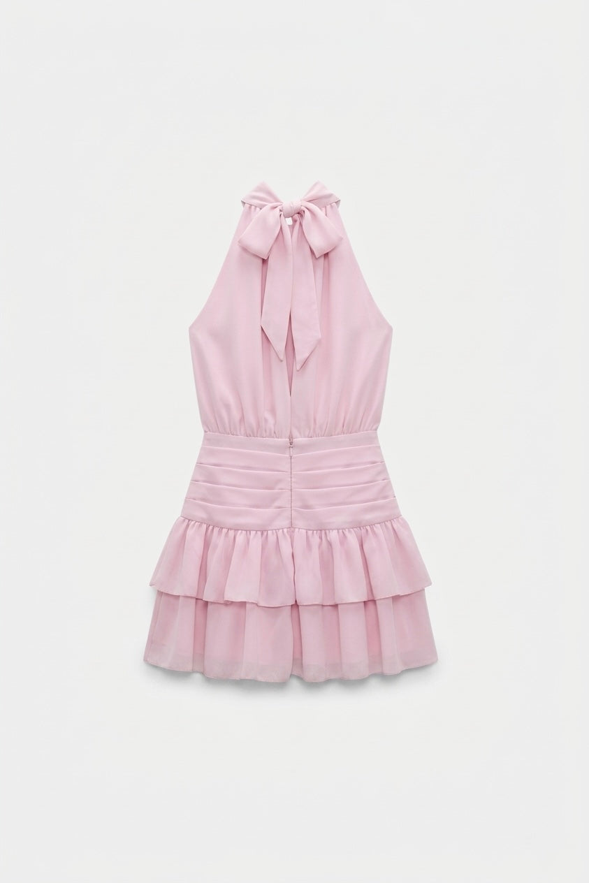 ROBE COURTE À VOLANTS CASCADE