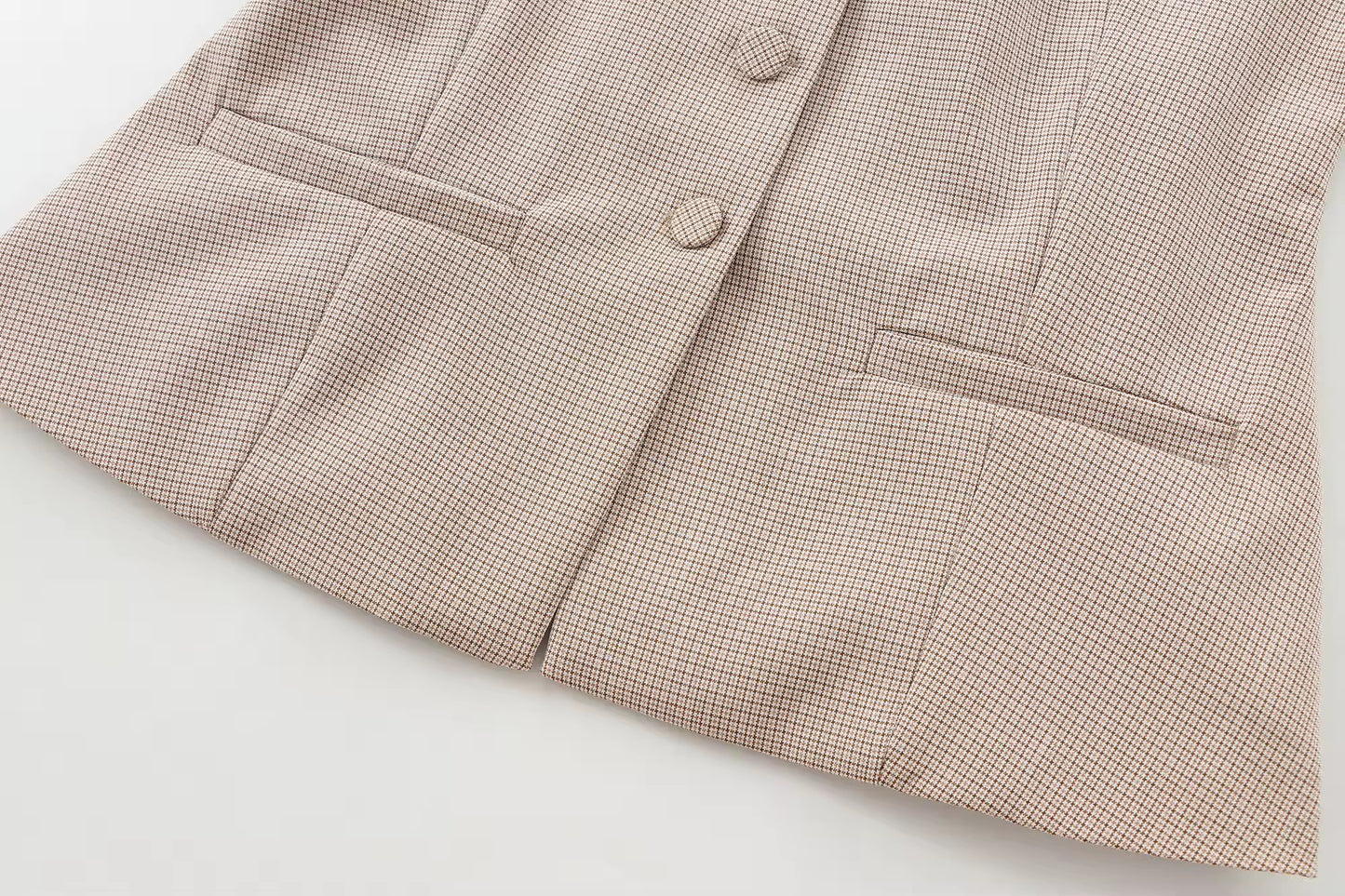 GILET SANS MANCHES À CARREAUX