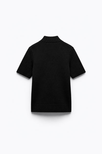 PULL EN MAILLE À COL SEMI-MONTANT