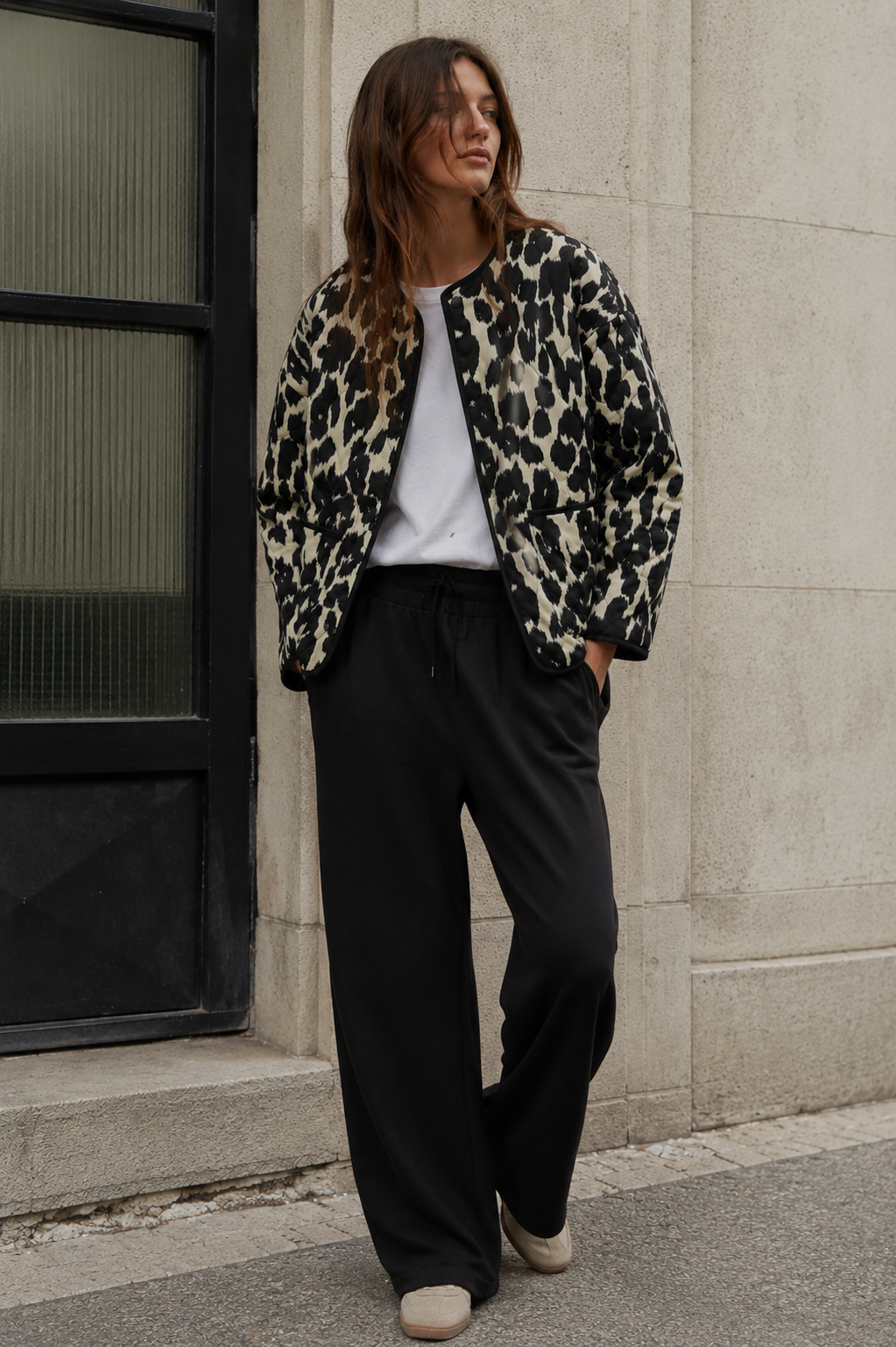 VESTE MATELASSÉE À IMPRIMÉ LÉOPARD