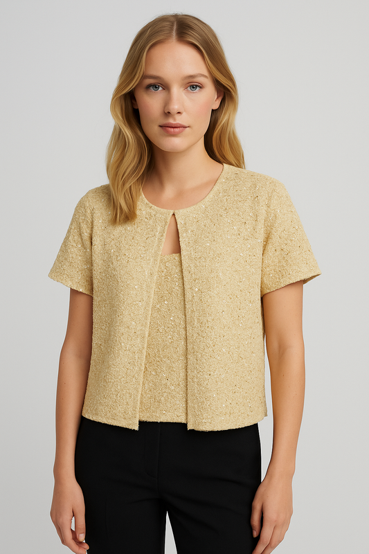 TOP EN MAILLE À SEQUINS