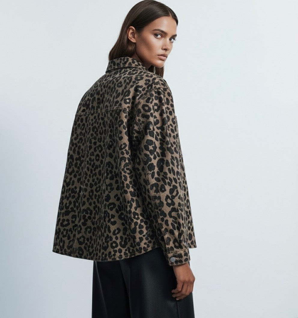 CHEMISE OVERSIZE À MOTIF ANIMALIER