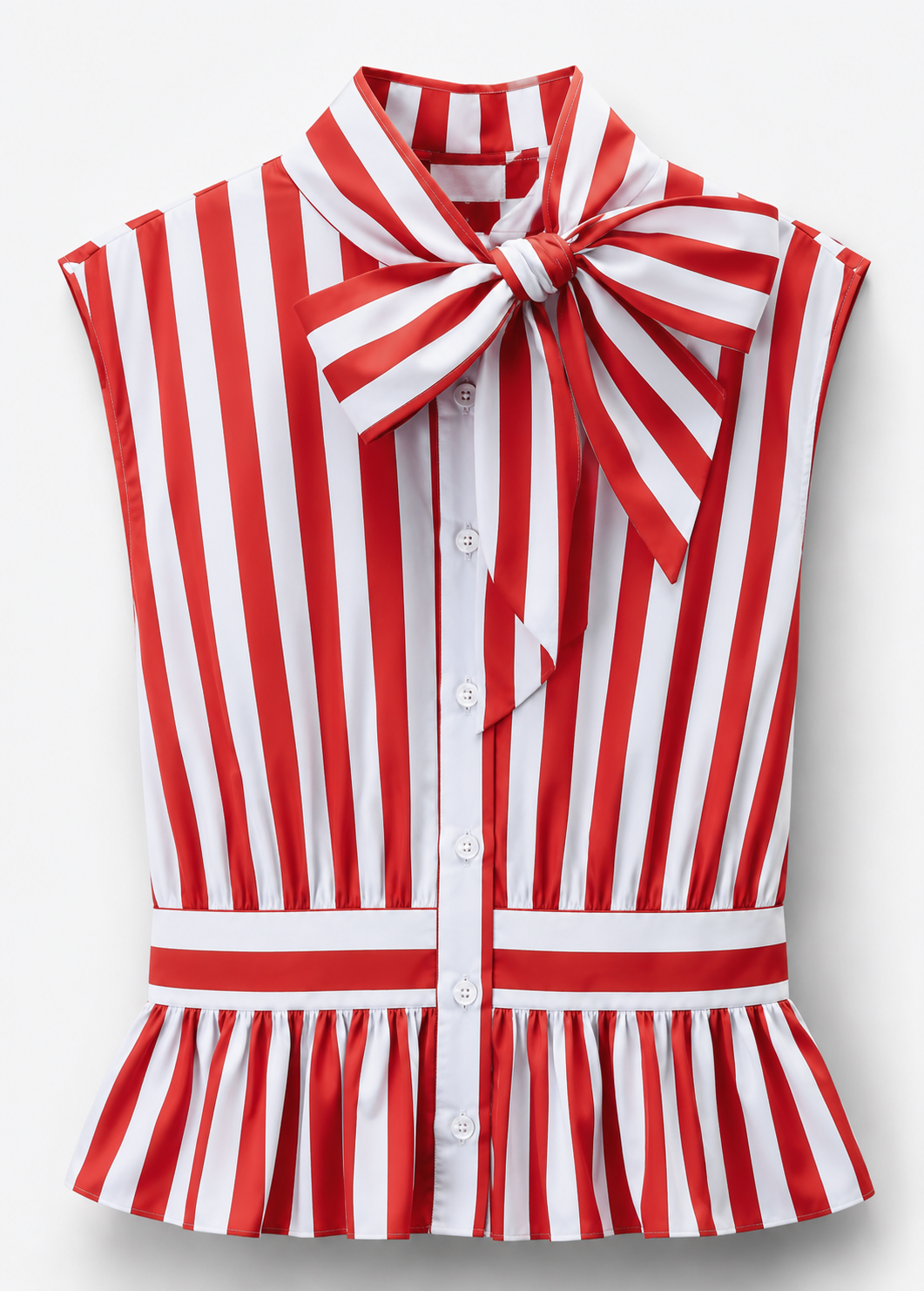 CHEMISE RAYÉE SANS MANCHES NŒUD
