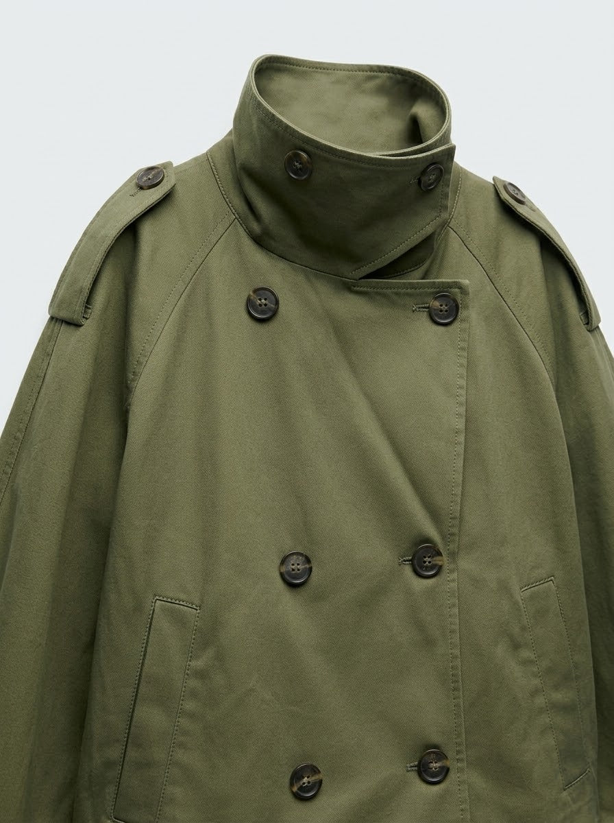 VESTE COURTE CROISÉE STYLE TRENCH