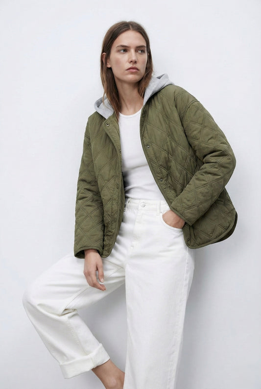 MANTEAU MATELASSÉ À CAPUCHE